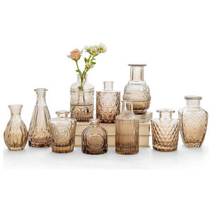 Vase à fleurs sur pied moderne nordique personnalisé en verre borosilicate de haute qualité, petit, mini, transparent, design unique, résistant aux hautes températures, en vrac - Product Image 5