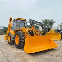JCB 4CX Front Loader & Backhoe Loader dengan Beban Terukur 4 Ton Mesin 75KW Pompa Hidrolik Parker