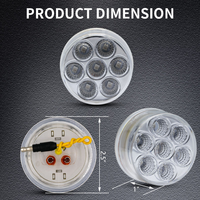 Nouveau phare de camion LED rond bicolore de 2 pouces, feu arrière et feu antibrouillard, homologué DOT, DC12V/24V, ajustement universel