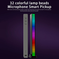 Lumière de décoration de fête à rythme musical LED RGB moderne avec contrôle sonore et contrôle par application, en matériau PC, blanc et noir