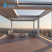 Pergola motorisée rétractable en aluminium robuste Sweet Home, résistante au vent et aux charges de neige, avec éclairage LED pour l'extérieur