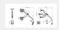 Support de moniteur de bureau moderne support de bureau à ressort à gaz flexible pour ordinateur portable et ordinateur bras de moniteur réglable Mini support de montage pour PC