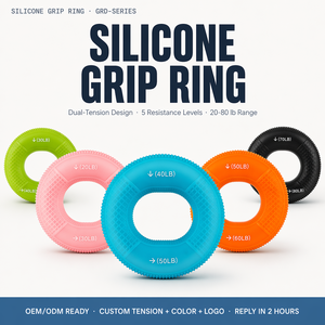 Anneau de renforcement de <span class=keywords><strong>la</strong></span> force de préhension en silicone avec logo personnalisé, double résistance 20-80LB, antidérapant texturé pour l'escalade et l'exercice de <span class=keywords><strong>la</strong></span> force des doigts - Product Image 1