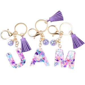 Porte-clés personnalisé 26 lettres en résine - Product Image 6