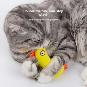 Jouet interactif pour chat en forme d'animal de dessin animé, jouet amusant à pousser et à mâcher pour chats - Product Image 3