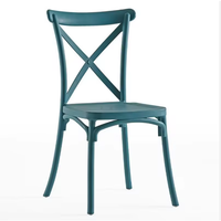 Nordic Plasticas Chaise de salle à manger blanche ergonomique moderne dos croisé PP stockage empilable maison hôtel Hall fait PC Durable
