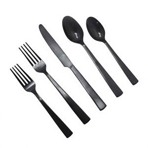 Juego de Cubiertos de acero inoxidable mate de 5 utensilios de cocina con superficie recubierta de PVD ecológicos para uso en restaurantes domésticos y obsequios - Product Image 2