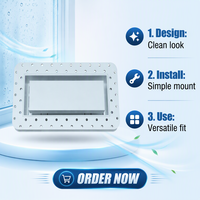 Grille de ventilation murale encastrée 4x10 au design moderne, en fer blanc, pour retour d'air, montage mural ou au plafond, pour ventilation CVC