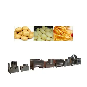 Alta Qualidade Semiautomática Industrial Batata Peeling e Cutting Washer Batatas fritas e batata frita Linha de Produção