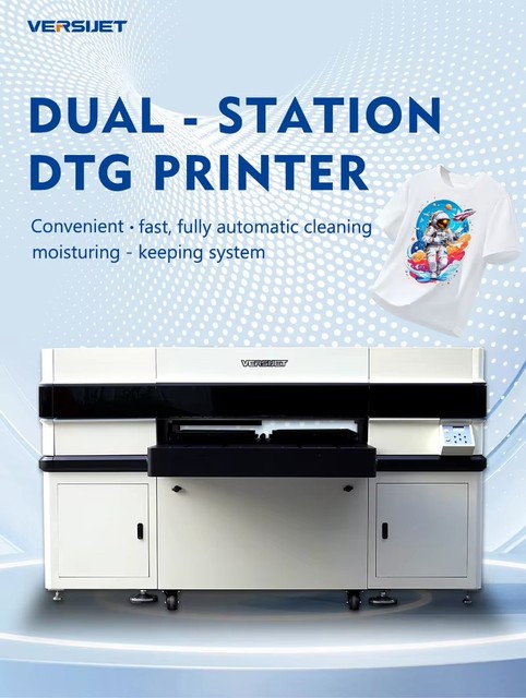 Versijet Hot Product 4 Head Double Print Platform DTG Printer  Direct to Garment Printer for Pure Cotton Clothes