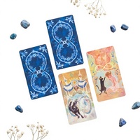 Cartes de tarot personnalisées, boîte rigide avec couvercle et fond |   Jeu de cartes en papier noir estampé à l'or pour jeux d'intérieur et fêtes