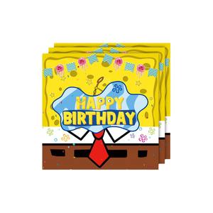 10 invités fête vaisselle ensembles dessin animé éponge-<span class=keywords><strong>bob</strong></span> fête fournitures bébé anniversaire décoration assiettes en papier tasses ensembles de serviettes - Product Image 5