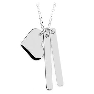 Collar liso personalizado de nueva moda, collar DIY de acero inoxidable 316L, collar con colgante en blanco grabado impermeable - Product Image 6