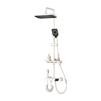 Ensemble de douche numérique multifonctionnel moderne en cuivre, finition brossée, avec cartouche céramique, jets doux/pluie/massage, pour hôtels et villas