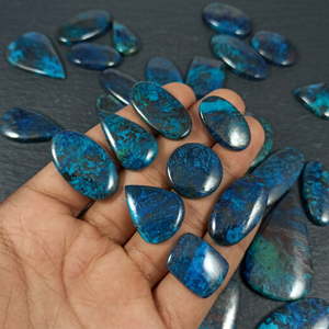 MAHNAJ GEMS High Quality Natural Blue Azurite Shattuckite Loose Gemstone Polished Cabochon Lots for Custom Jewelry JAIPUR INDIA - Product Image 3