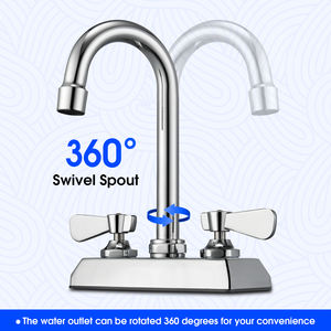 Grifo para Fregadero de Barra para Cocina, Grifo Comercial de 4 Pulgadas para Montaje en Cubierta Central para Lavandería, Baño, Grifo para Fregadero de Preparación - Product Image 4