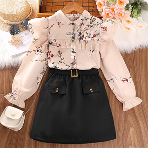 Yoliyolei Girls Spring <strong>Suit</strong>, 2023 New Style Shirt Skirt Explosion Children's Clothing Wholesale Little Girls 2 Piece Outfits/ - Product Image 2