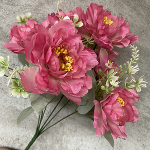 <span class=keywords><strong>Flores</strong></span> de peonía <span class=keywords><strong>artificiales</strong></span> Bobo de 6 cabezas realistas, nuevo estilo, ramo de simulación, boda, hogar, Hotel, accesorios de decoración de fotografía - Product Image 1