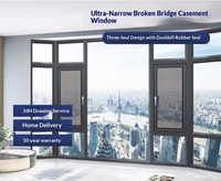 Fenêtres à battants insonorisées en alliage d'aluminium à rupture de pont thermique haut de gamme de Foshan, design moderne pour chambres et balcons