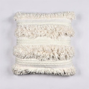 ปลอกหมอนอิงลายทางผ้าฝ้ายลินินทำมือสไตล์โบฮีเมียนตกแต่งบ้าน - Product Image 1