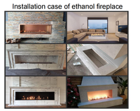 Insert de cheminée bioéthanol à flamme réelle personnalisé, autoportant, en acier inoxydable, pour intérieur et extérieur, avec télécommande, pour mur de fond de meuble TV