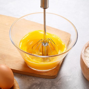 New Style Stainless Steel Semi-automatic Rotating <b>Egg</b> Beater Kitchen Tool Durable <b>Egg</b> Whisk - Product Image 5