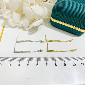 S925 <b>Silver</b> DIY <b>Pearl</b> Accessories Fashion <b>Silver</b> Jewelry <b>Earrings</b> with 8-13mm Round Beads Empty Earnail Tray 21989 - Product Image 4