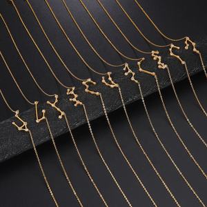Signo <span class=keywords><strong>de</strong></span> 12 constelaciones con COLLAR COLGANTE <span class=keywords><strong>de</strong></span> circón, cadena <span class=keywords><strong>de</strong></span> cuello brillante <span class=keywords><strong>de</strong></span> moda <span class=keywords><strong>de</strong></span> acero inoxidable para mujer, regalo <span class=keywords><strong>de</strong></span> joyería <span class=keywords><strong>de</strong></span> <span class=keywords><strong>la</strong></span> <span class=keywords><strong>suerte</strong></span> - Product Image 1