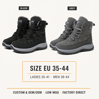 Bottes d'hiver imperméables en Ripstop, chaudes et épaisses, en fourrure, pour homme et femme, à tige haute, avec semelle extérieure robuste