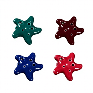 Ocarina en céramique colorée en forme d'étoile de mer à 6 trous pour débutants et enfants - Product Image 1