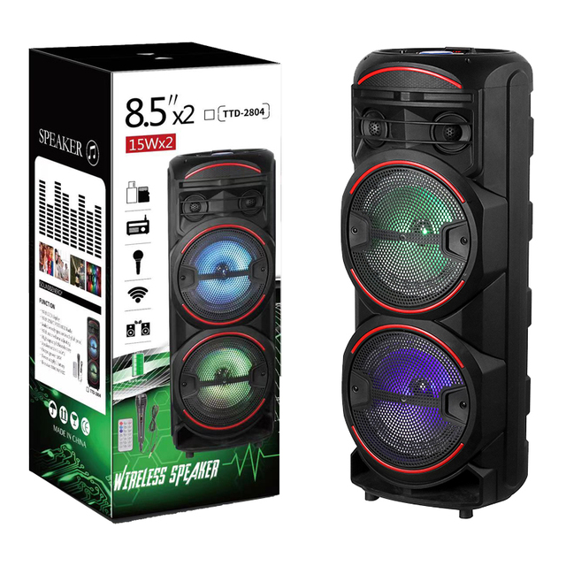 Tooh Wireless Trolley Karaoke Speaker Portable RGB Plastic Audio System With Mic for Outdoor Home Party