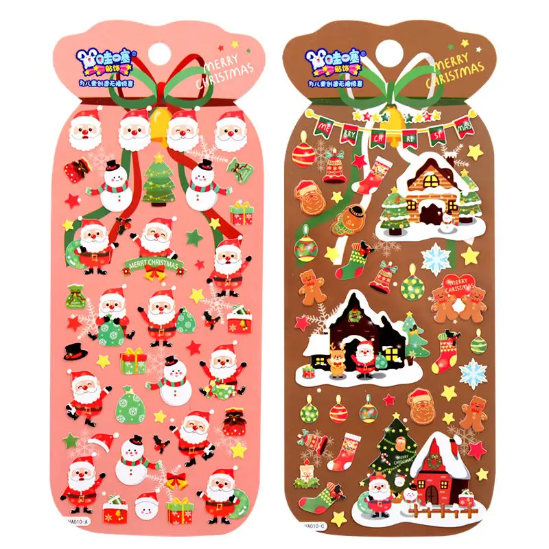 Hot Sell Christmas Stickers Santa Claus Christmas Tree Children Christmas Eve Girls And Boys Gift Water Cups Decorative Stickers