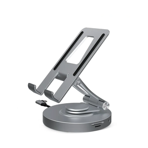 New Aluminum USB3.0 <strong>Docking</strong> Station Type-C Foldable Tablet Stand Adapter 8 in 1 <strong>USB</strong> 3.0 C Hub - Product Image 6