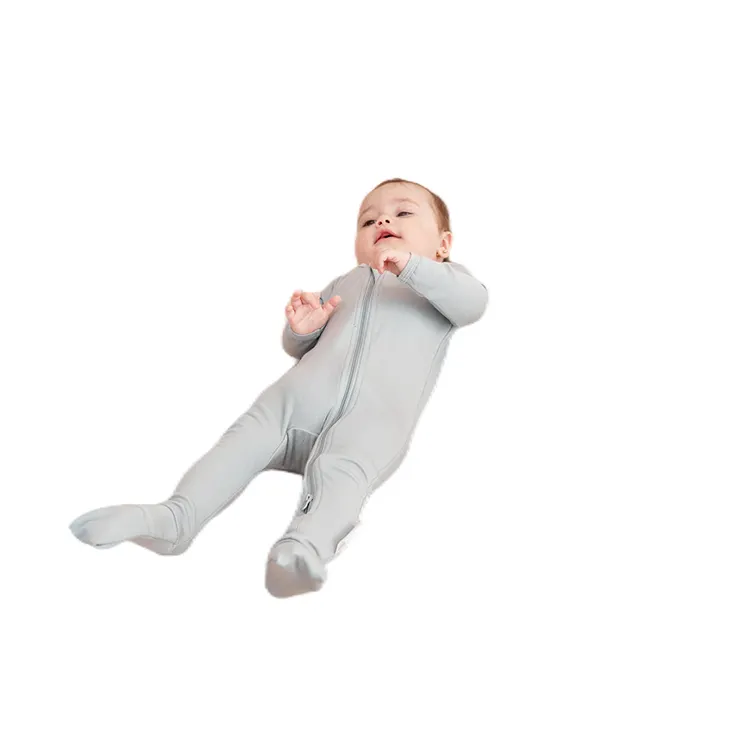 Yüksek kaliteli düz boyalı Modal bebek uyku tulumları en iyi mavi kış giyilebilir bebek uyku tulumu