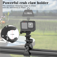 Support de fixation pour guidon de vélo, rotation à 360°, pince à griffes de crabe pour caméra d'action GoPro Insta360 DJI Osmo, clip pour vélo et moto