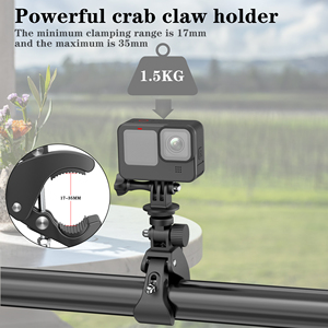 Support de fixation pour <span class=keywords><strong>guidon</strong></span> de vélo, rotation à 360°, pince à griffes de crabe pour caméra d'action <span class=keywords><strong>GoPro</strong></span> Insta360 DJI Osmo, clip pour vélo et moto - Product Image 1