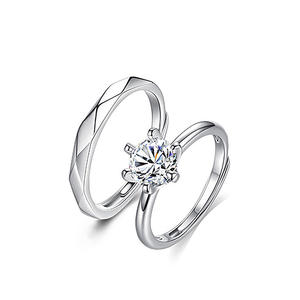 เครื่องประดับงานแต่งงาน925สำหรับผู้หญิงแหวนสัญญาเงินสเตอร์ลิงแหวนเพชรแฟนแหวนคู่ - Product Image 5