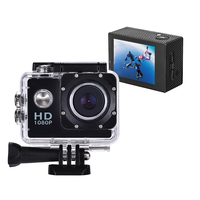 Caméra d'action étanche noire compacte 720p avec carte MicroSD, écran LCD 2,0 pouces, grand angle 140° pour l'aventure