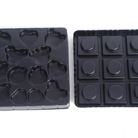 Logo de gaufrage de qualité alimentaire plateaux blister en plastique truffe au chocolat noir plateau d'emballage de dattes de bonbons sucrés pour boîtes de chocolat