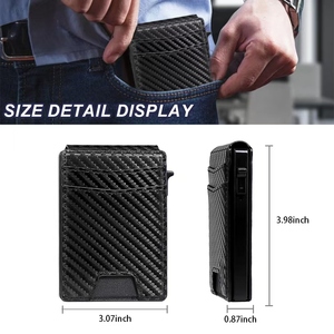 Portafoglio Bifold in Pelle e Metallo con Blocco RFID di Precisione CNC, Sottile, con Fermasoldi Interno - Product Image 5