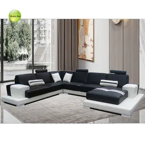 Semi circle leather sofa 1245, genuine leather u shaped sectional sofa from Hangzhou factory