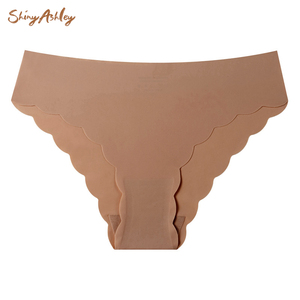 <span class=keywords><strong>Culottes</strong></span> Grande Taille Bord Ondulé Taille Basse Respirantes en Nylon Soie Glacée Invisibles Sans Couture pour Femmes - Product Image 5