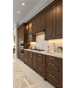 Tủ bếp gỗ rắn hiện đại tủ bếp gỗ rắn với ngăn kéo kéo ra tủ chất lượng xuất khẩu - Product Image 3