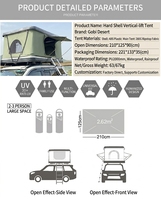 Tente de toit rigide écologique pliable pour voiture, tente de camping sur toit de voiture à ouverture rapide avec échelle en aluminium pour SUV, idéale pour les voyages de camping