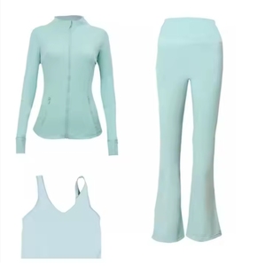 Completo Sportivo Personalizzato da <span class=keywords><strong>Donna</strong></span> in 3 Pezzi: Giacca, Leggings e Top per Corsa, Fitness e Yoga - Product Image 4