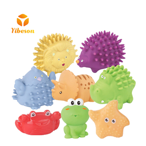 Juguetes de Baño Flotantes de PVC y Silicona, Mini Animales de Goma con Forma de Rana Verde, Tortuga, Pulpo, Cocodrilo, Ballena, Tiburón y Delfín, Sensoriales - Product Image 1