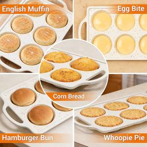 Moule à muffins géants en silicone américain, 6 cavités, antiadhésif, sans BPA, avec cadre métallique renforcé, certifié LFGB, de la marque MUYULINS Factory - Product Image 6