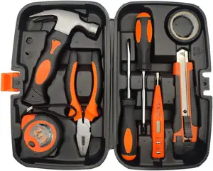 9 Stuks Kleine Hand Tool Kit Set Box Voor Thuis Kids Mini Tool Kit Voor Jongens En Meisjes 6Plus Diy Gebouw Slaapzaal En Kantoor Reparaties