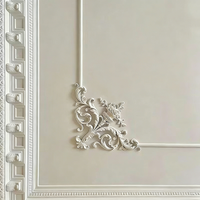 Moulure d'angle en PU imitation marbre imperméable, Rosace d'angle pour hôtel/restaurant, Commande en gros, Rosace d'angle Rococo en PU, Moulure de couronne en PU