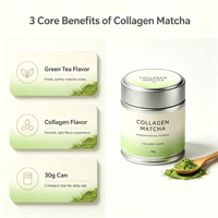 Bohong OEM Marque Privée Thé Vert de Qualité Cérémoniale Saveur Collagène Poudre de Matcha Boîte de Matcha 30g 3A-6A Matcha
